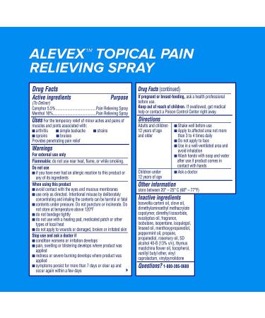 AleveX Pain Relieving Spray 3.2oz - Fast Acting & Fast Drying for Targeted Pain Relief - Buy Online on GoSupps.com