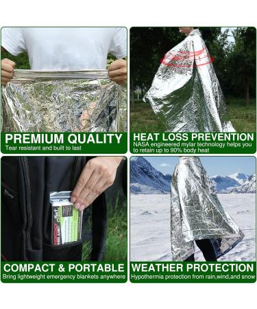 4 Pack Emergency Survival Blankets - Mylar Space Thermal Foil Blankets for Car and Outdoor Gear - Buy Online on GoSupps.com