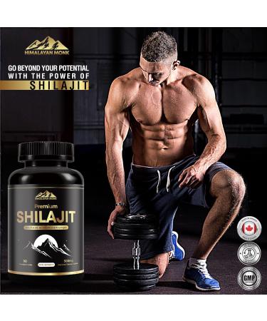 Shilajit Capsules - HIMALAYAN MONK Premium Shilajit 50% Fulvic Acid 90 Capsules 250 mg per Capsule 500 mg per Serving 85+ Trace Minerals Made in Canada 1 - Buy Online on GoSupps.com
