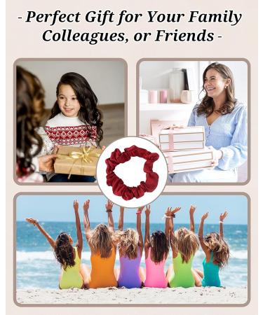 Silk Hair Scrunchies Set - 24 Soft Silk Hair Ties for Women, Ponytail Holders for Curly, Thick, Thin Hair - Buy Online on GoSupps.com