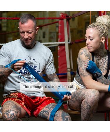 Hayabusa Boxing Bandages with Thumb Loop - Mexican Style 180/4M Hand Wraps for MMA Kickboxing Muay Thai & Martial Arts - Blue - Buy Online on GoSupps.com