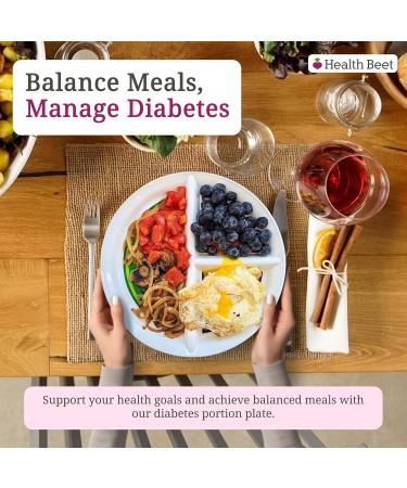 Diabetes Portion Plate Set of 4 | Divided Sections for Healthy Eating & Portion Control | Ideal for Mediterranean Bariatric & Macro Diets - Buy Online on GoSupps.com