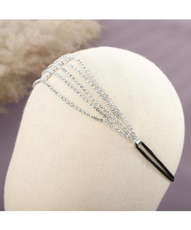 YERTTER Brides Silver Rhinestone Tassel Head Chain - Boho Hair Accessories for Women - Buy Online on GoSupps.com