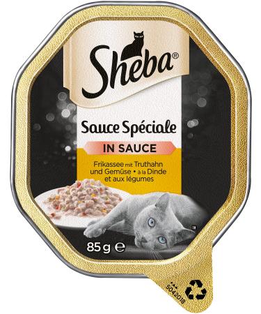 Sheba sauce Sp ciale Katznass food - noble wet food in 22 bowls for adult cats - Fricassee with turkey and vegetables in sauce - cat food - 2 x 11 bowls of 85g) Fricassee with turkey & vegetables