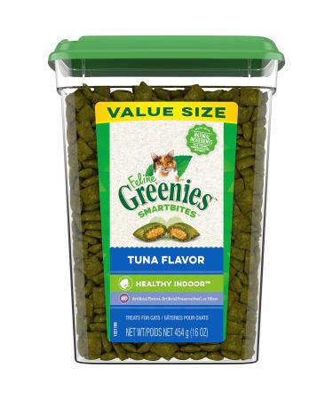 Greenies Feline SMARTBITES Healthy Indoor, Chicken and Tuna Flavors, All bag sizes Tuna 1 Pound (Pack of 1)