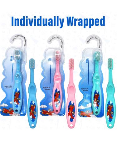 Set of 3 Cute Baby Toothbrushes - Soft Bristles for Boys and Girls | Great Gift for Toddlers - Buy Online on GoSupps.com
