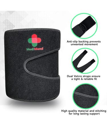 Adjustable Thigh Support for Men & Women - Large Hamstring & Quad Pain Relief - Compression Sleeve for Sports & Medical Support - Buy Online on GoSupps.com