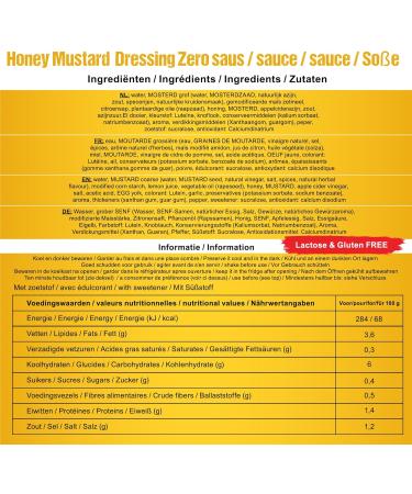 Rabeko Zero Sauce Honey Mustard Dressing 1 x 350 ml without Sugar and Low Fat - Healthy Low Carb Products - Buy Online on GoSupps.com