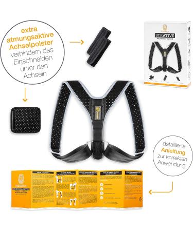 HEMERA Posture Corrector for Back Neck & Shoulder Pain Black XS-M | Ultimate Back Support Against Tension - Buy Online on GoSupps.com