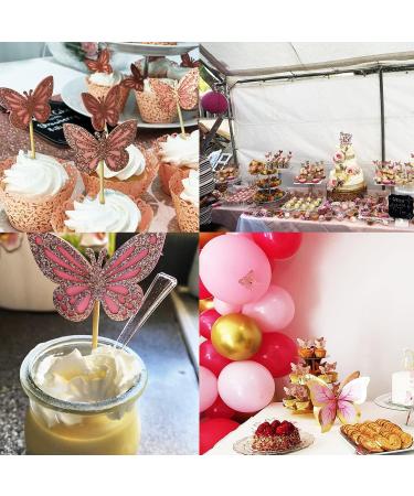 yueton 24PCS 3D Butterfly Cupcake Toppers Double Layers Glitter Butterfly Cake Toppers Cake Decorations Butterfly Cupcake Picks Cocktail Picks for Theme Party Birthday Wedding Baby Shower Supplies - Buy Online on GoSupps.com