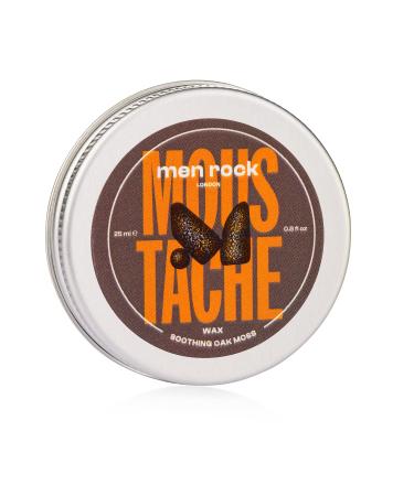 Men Rock Oak Moss Moustache Wax - 25ml Soothing Formula with Argan Oil Perfect for Shaping Styling & Taming Promotes Soft Hair Growth