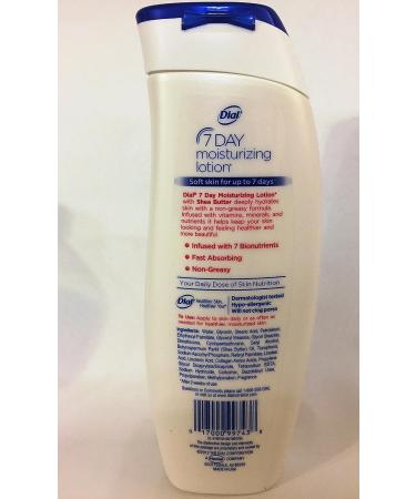 Dial 7 Day Moisturizing Lotion for Extra Dry Skin - 12 fl oz with Shea Butter and 7 Bionutrients - Buy Online on GoSupps.com