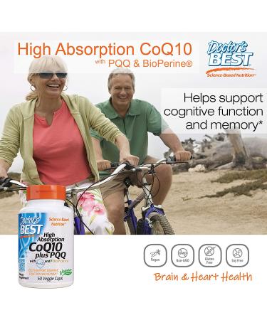 Doctor's Best High Absorption CoQ10 Plus PQQ - 60 Veggie Caps for Optimal Heart Health - Buy Online on GoSupps.com