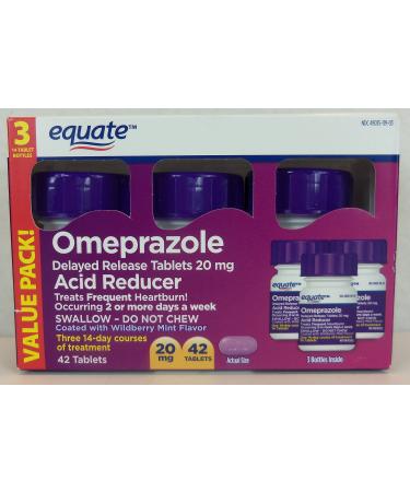 Equate Omeprazole Wildberry Mint 42 Count 20 Mg
