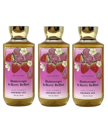 Bath & Body Works Buttercups & Berry Bellini 3 Pack Shower Gel Bundle