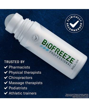 Biofreeze Professional Menthol Roll-On Gel 3 FL OZ (Pack of 3) - Topical Pain Relief for Arthritis, Backache, Strains, and Bruises - Buy Online on GoSupps.com