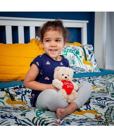 Feel Better Teddy Bear with Red Heart | Get Well Soon Gifts for Men, Women & Kids | Stuffed Animal Bear with Get Well Soon Card - Buy Online on GoSupps.com