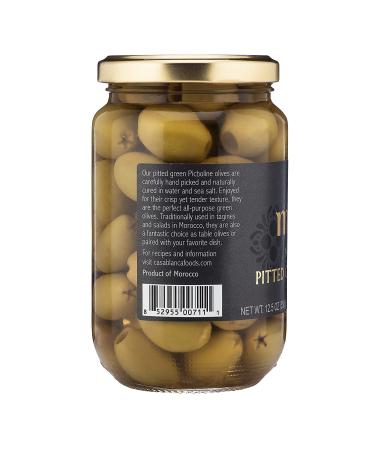 Mina Pitted Green Olives - Premium Handpicked, Gluten Free, Low Carb Keto Snacks | 12.5 oz - Buy Online on GoSupps.com