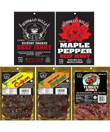 Buffalo Bills 10-Piece Assorted Jerky Sampler Gift Box (10 packs of assorted jerky) - Buy Online on GoSupps.com