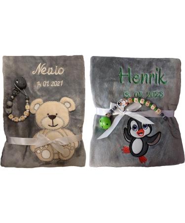 Personalized Baby Blanket & Pacifier Band | Custom Embroidered Baptism Gifts for Girls | Wuff-Dogsworld - Buy Online on GoSupps.com