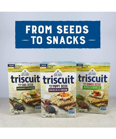 Triscuit Garlic & Onion Poppy Seed Crackers 8oz (Pack of 6) | Non-GMO, Savory Snack Option - Buy Online on GoSupps.com