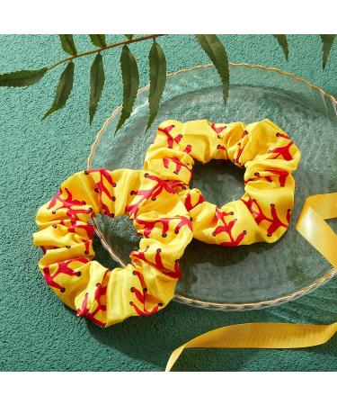 12 Pcs Softball Hair Scrunchies - Satin Elastic Hair Ties for Women and Girls - Yellow Softball Gifts and Hair Accessories - Buy Online on GoSupps.com