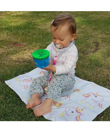 BaBy Laughs Dragonfly Blue No Spill Snack Container Cup - Durable & BPA-Free Toddler Snack Pot with Spinner - Portable & Ideal for Travel - Buy Online on GoSupps.com