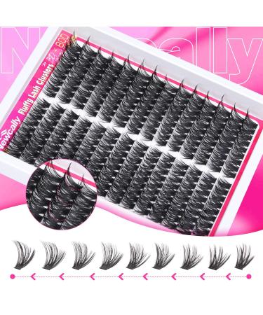 Fluffy Lash Clusters Kit | 80D Wispy Eyelash Extensions | D Curl DIY Faux Mink 9-16MM | Newcally Lashes - Buy Online on GoSupps.com