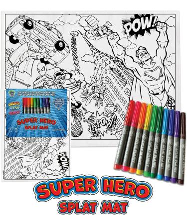 Splat Planet Superhero Cotton Toddler Placemat with 10 Washable Magic Pens - Buy Online on GoSupps.com