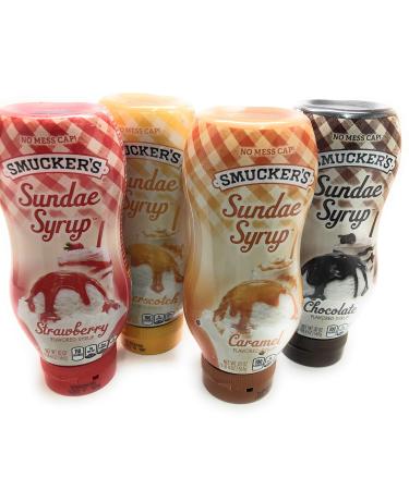 Smuckers Sundae Syrup Chocolate, Caramel, Butterscotch, and Strawberry (Variety Pack of 4) 1.25 Pound (Pack of 4)