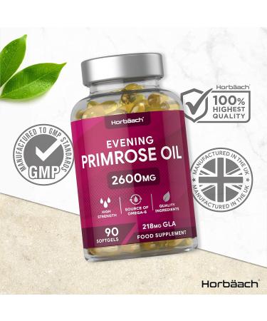 Evening Primrose Oil 2600mg | High Strength Omega 6 & GLA | 90 Softgels by Horbaach - Buy Online on GoSupps.com