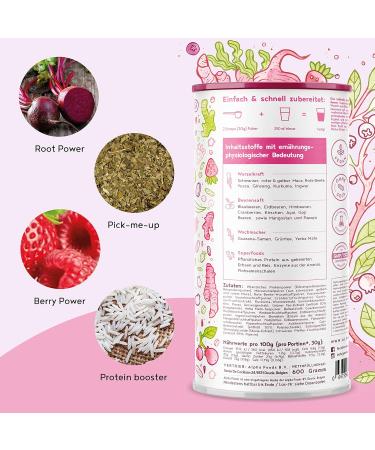 Red Power Powder 600g (20 Servings) - Rich in Vitamins Antioxidants Turmeric Maca Root Ginseng and Guarana Superfood Powder Red Berries Elixir with Roots Berries and A ai Alpha Foods - Buy Online on GoSupps.com