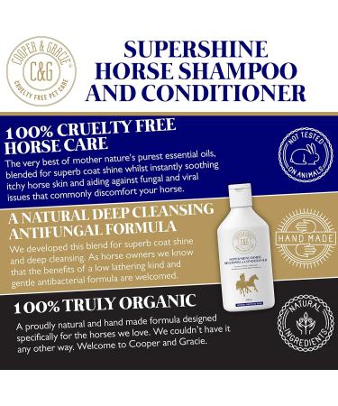 C&G Pets - Super Shine Horse Shampoo & Conditioner 500 ML - Antibacterial Protection Against Itching - Helps Coat Soothe Splinters - Cruelty Free - Calm - Buy Online on GoSupps.com