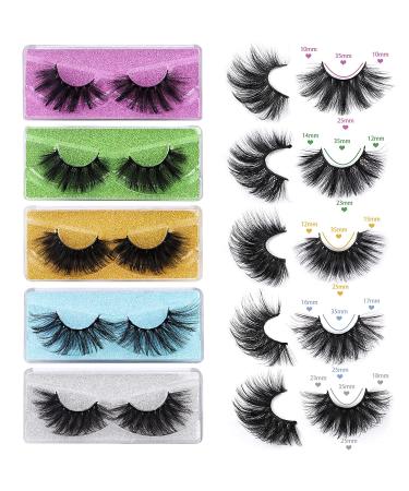10 Pairs Mink Fluffy 25mm Fake Eyelashes Pack - Long, Thick, Handmade, Reusable - 8D Volume Lashes - Mixed Styles - Bulk Value Set - Buy Online on GoSupps.com