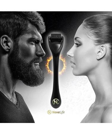 NoveLife 0.3mm Microneedle Derma Roller Kit for Face, Body, Hair & Beard Growth - 540 Titanium Microneedling for Men & Women - Facial Skincare & Microdermabrasion - Buy Online on GoSupps.com