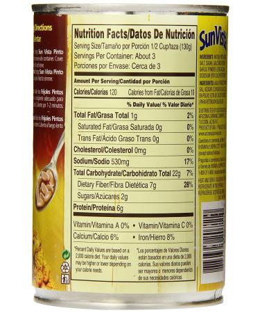 Sun Vista Whole Pinto Beans 15 oz - Pack of 12 | High Quality & Nutritious Beans - Buy Online on GoSupps.com
