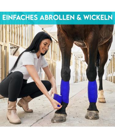 Hund ist K nig Self-Adhesive Elastic Bandage 12x4.7m - Perfect for Humans & Animals | 10 cm x 4.7 m Rolls (Blue) - Shop Now! - Buy Online on GoSupps.com