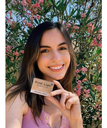 Kind Lips Lip Balm - 100% Natural Organic Moisturizer for Dry Cracked Lips - 3 Flavor Variety Pack - Buy Online on GoSupps.com