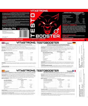Vitastrong Testosterone Booster 100% Natural and Safe Tablet Made in Italy High Quality for Extreme Increases Testosterone Levels and Muscle Mass - Buy Online on GoSupps.com