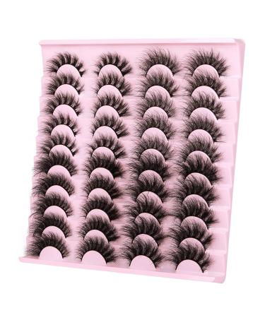 GVEFETIEE Wispy 20MM Long Dramatic False Eyelashes - 20 Pairs Fluffy Volume Mink Lashes, 4 Styles, Reusable Handmade Soft Faux Mink Eye Lashes Pack - A-Wanda - Buy Online on GoSupps.com
