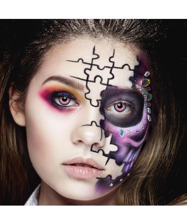 Aricona Pink Contact Lenses - Prescription-Free Colored Lenses for Carnival Mardi Gras & Cosplay | 2 Pieces - Buy Online on GoSupps.com