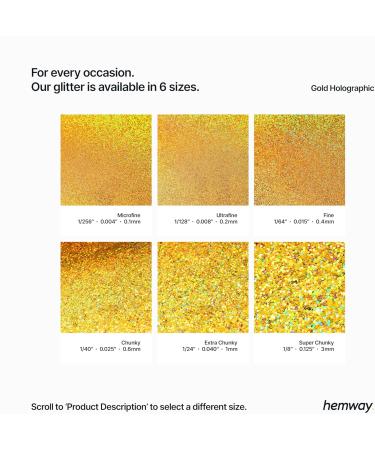Hemway Eco-Friendly Biodegradable Glitter - 100g Gold Holographic Vegan Makeup for Face Eyes Body & Festivals - Buy Online on GoSupps.com
