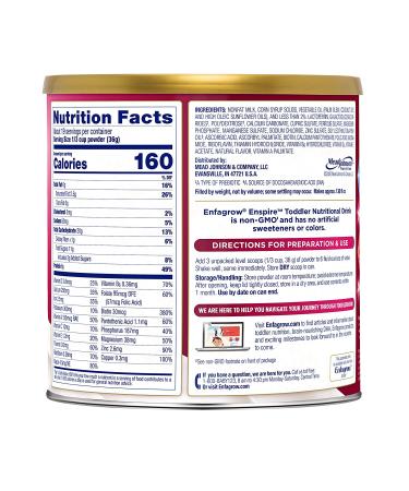 Enfagrow Enspire Toddler Nutritional Drink | Brain & Immune Support | Non-GMO | 24 oz Powder Tub (Pack of 4) - Buy Online on GoSupps.com