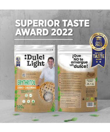 Erythritol 500gr 100% Natural Sweetener 0 Calories DulciLight Zero | Vegan Alternative | Enjoy Without Guilt | Ideal for The Keto Diet | DulciLight The Natural Taste of Sugar | - Buy Online on GoSupps.com