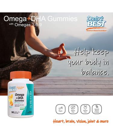 Doctor's Best Omega + DHA Gummies - Omega 3-6-9 with Citrus Flavor | 90 Count - Buy Online on GoSupps.com