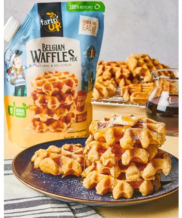 Belgian Waffle Mix with Sugar Pearls - 16oz Pack | Resealable & 100% Recyclable - Buy Online on GoSupps.com