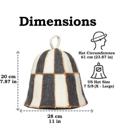 ASKOLD Wool Sauna Hat - Embroidered Cells - Gray/White | Premium Quality Sauna Accessories - Buy Online on GoSupps.com