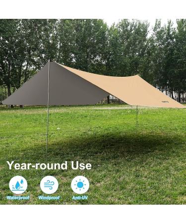 Hammock Rain Fly 12x10FT Camping Tarp with Poles | Waterproof, Ultralight Survival Tent for Outdoors, Camping, Hiking | Picnic Backpacking Essential - Buy Online on GoSupps.com