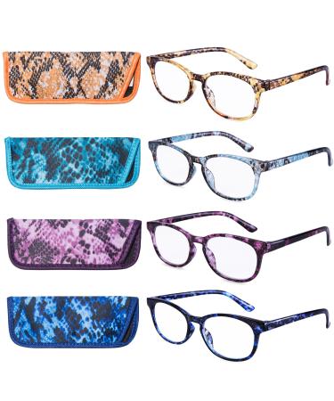 EYEGUARD Reading Glasses 4 Pack Quality Fashion Colorful Readers for Women +5.50 Multicoloured 5.5 x