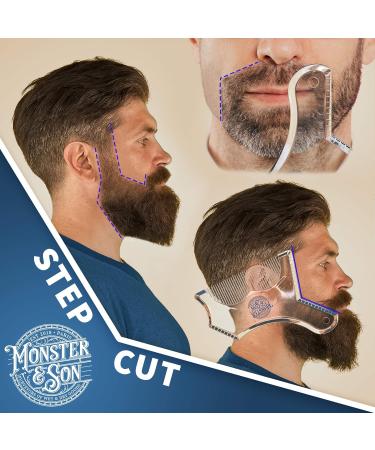 Monster&Son Beard Shaping Tool - Classic Oversized Design, Blue-Clear - Buy Online on GoSupps.com